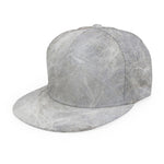 Silver Grey Marble Print Snapback Cap