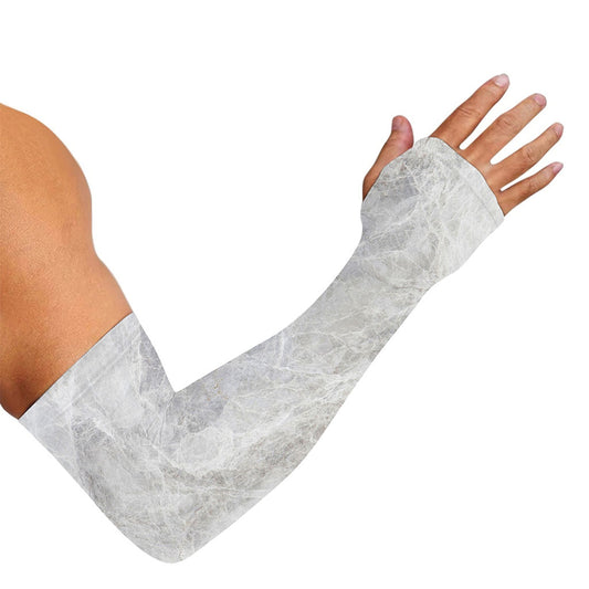 Silver Grey Marble Print Sun Protection Arm Sleeves