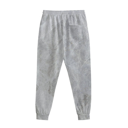 Silver Grey Marble Print Sweatpants
