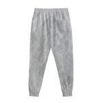 Silver Grey Marble Print Sweatpants