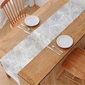 Silver Grey Marble Print Table Runner