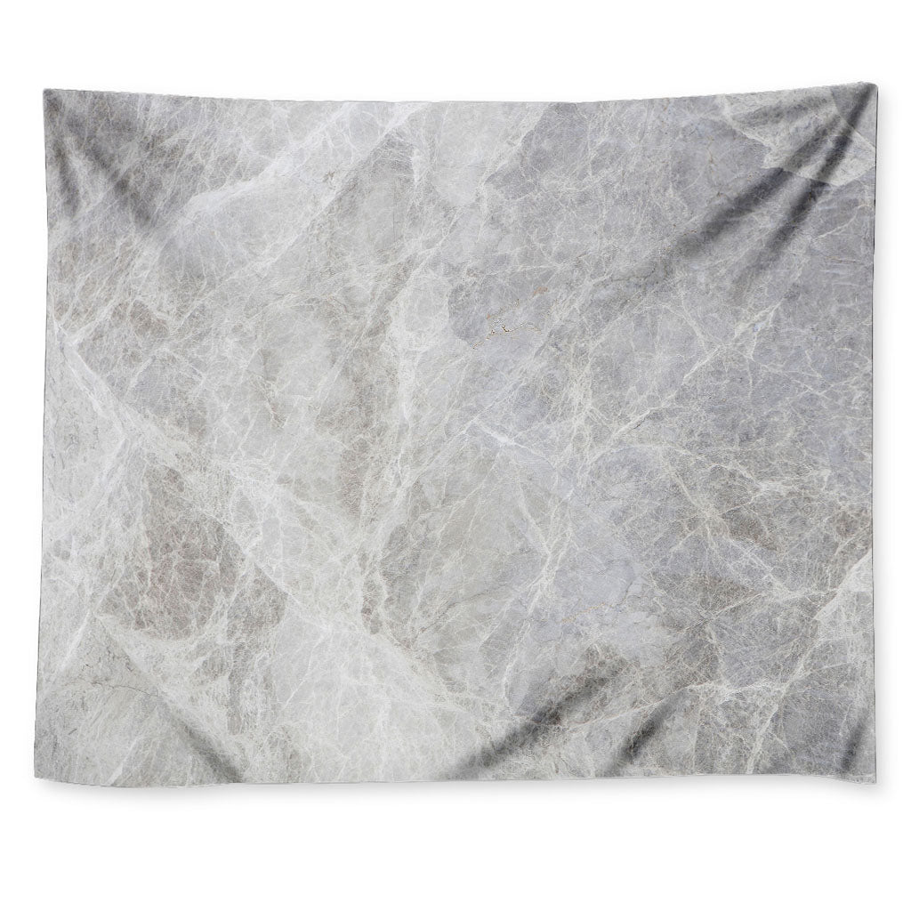 Silver Grey Marble Print Tapestry