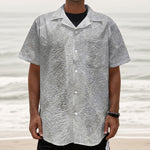Silver Grey Marble Print Textured Short Sleeve Shirt