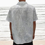 Silver Grey Marble Print Textured Short Sleeve Shirt
