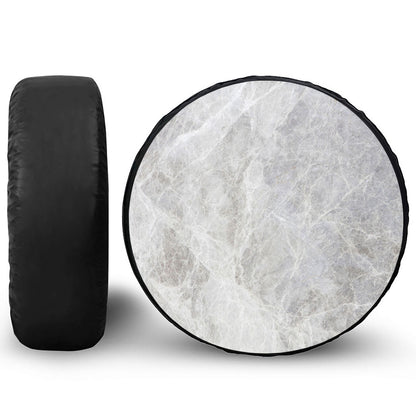 Silver Grey Marble Print Tire Cover