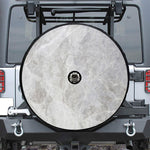 Silver Grey Marble Print Tire Cover With Camera Hole