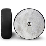 Silver Grey Marble Print Tire Cover With Camera Hole