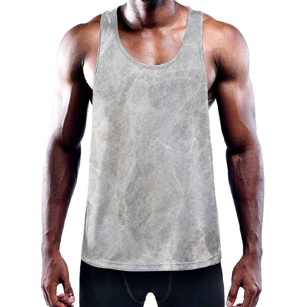 Silver Grey Marble Print Training Tank Top