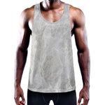 Silver Grey Marble Print Training Tank Top