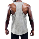 Silver Grey Marble Print Training Tank Top