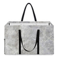 Silver Grey Marble Print Utility Tote Bag