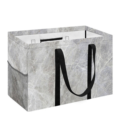 Silver Grey Marble Print Utility Tote Bag