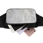 Silver Grey Marble Print Waist Bag