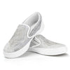 Silver Grey Marble Print White Slip On Sneakers