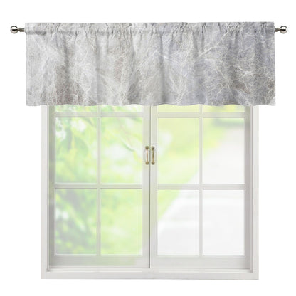 Silver Grey Marble Print Window Valance
