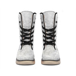 Silver Grey Marble Print Winter Boots