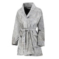 Silver Grey Marble Print Women's Bathrobe
