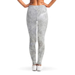Silver Grey Marble Print Women's Leggings