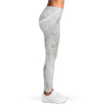 Silver Grey Marble Print Women's Leggings