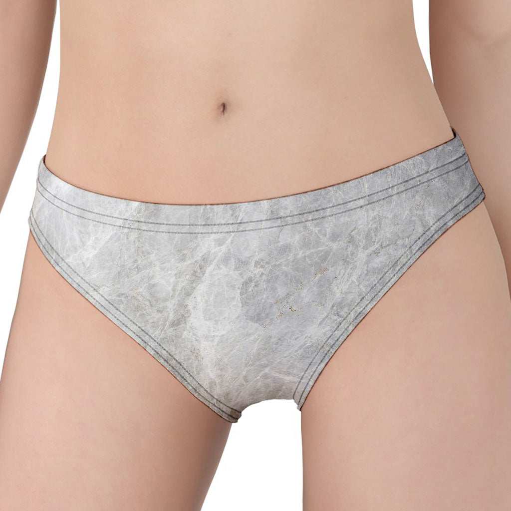 Silver Grey Marble Print Women's Panties