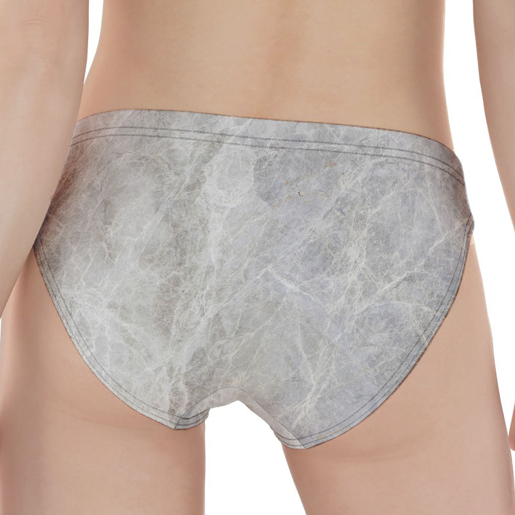 Silver Grey Marble Print Women's Panties