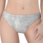 Silver Grey Marble Print Women's Thong