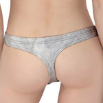 Silver Grey Marble Print Women's Thong