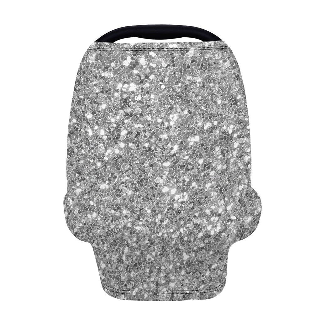 Silver (NOT Real) Glitter Print Baby Seat Cover