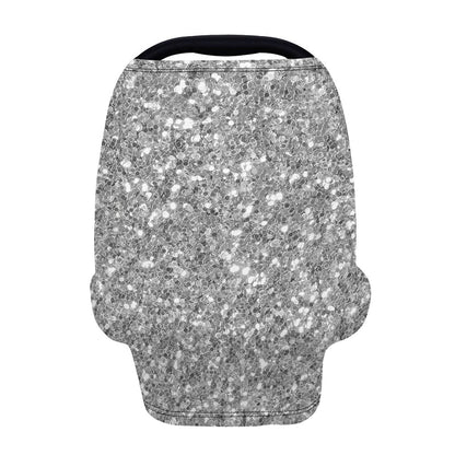 Silver (NOT Real) Glitter Print Baby Seat Cover