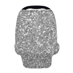 Silver (NOT Real) Glitter Print Baby Seat Cover