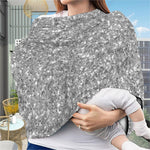 Silver (NOT Real) Glitter Print Baby Seat Cover