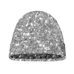 Silver (NOT Real) Glitter Print Beanie