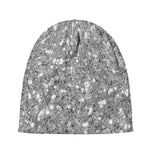 Silver (NOT Real) Glitter Print Beanie