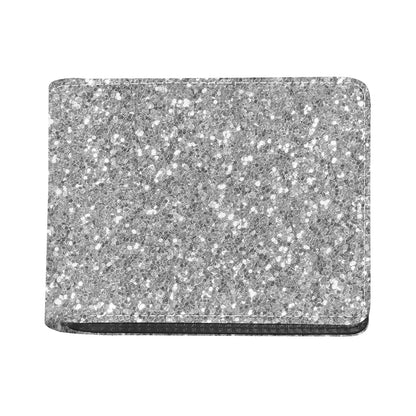 Silver (NOT Real) Glitter Print Bifold Wallet