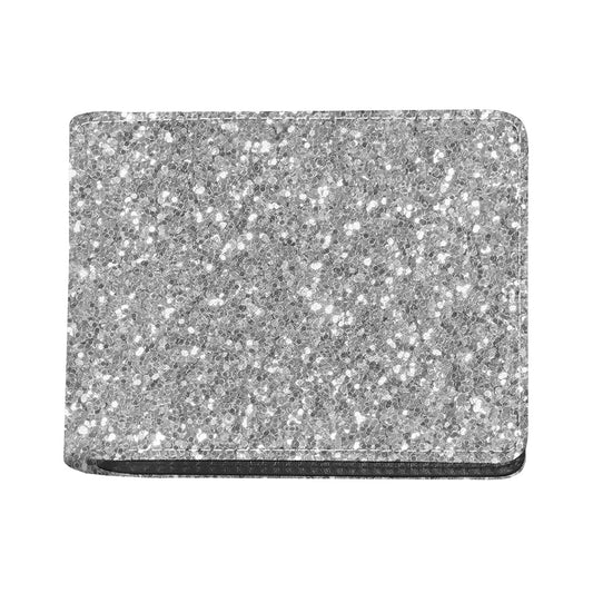 Silver (NOT Real) Glitter Print Bifold Wallet