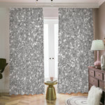 Silver (NOT Real) Glitter Print Blackout Pencil Pleat Curtains