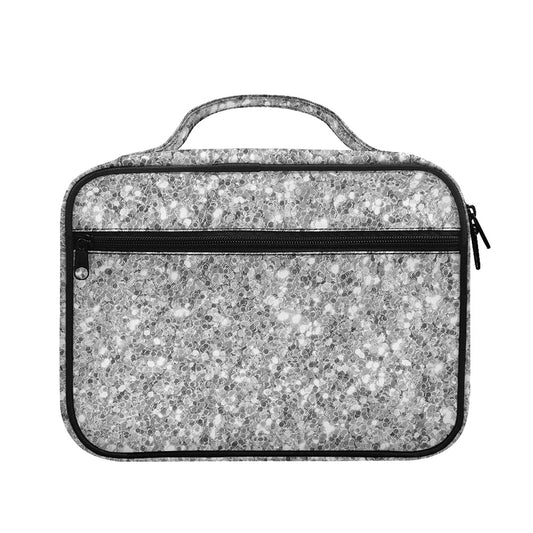Silver (NOT Real) Glitter Print Briefcase Bible Bag