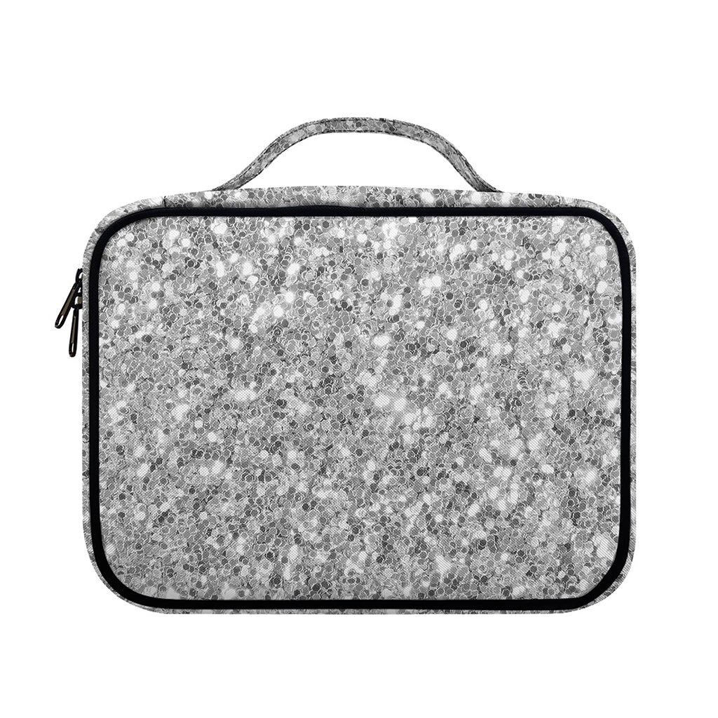 Silver (NOT Real) Glitter Print Briefcase Bible Bag