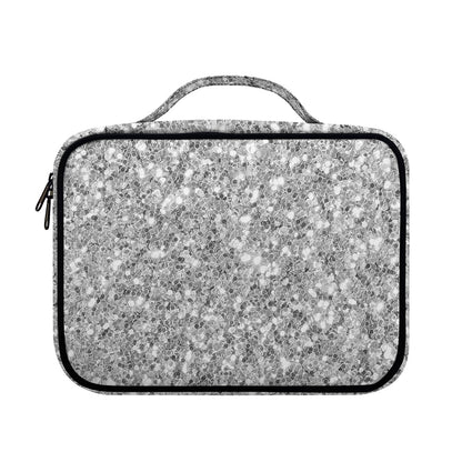 Silver (NOT Real) Glitter Print Briefcase Bible Bag