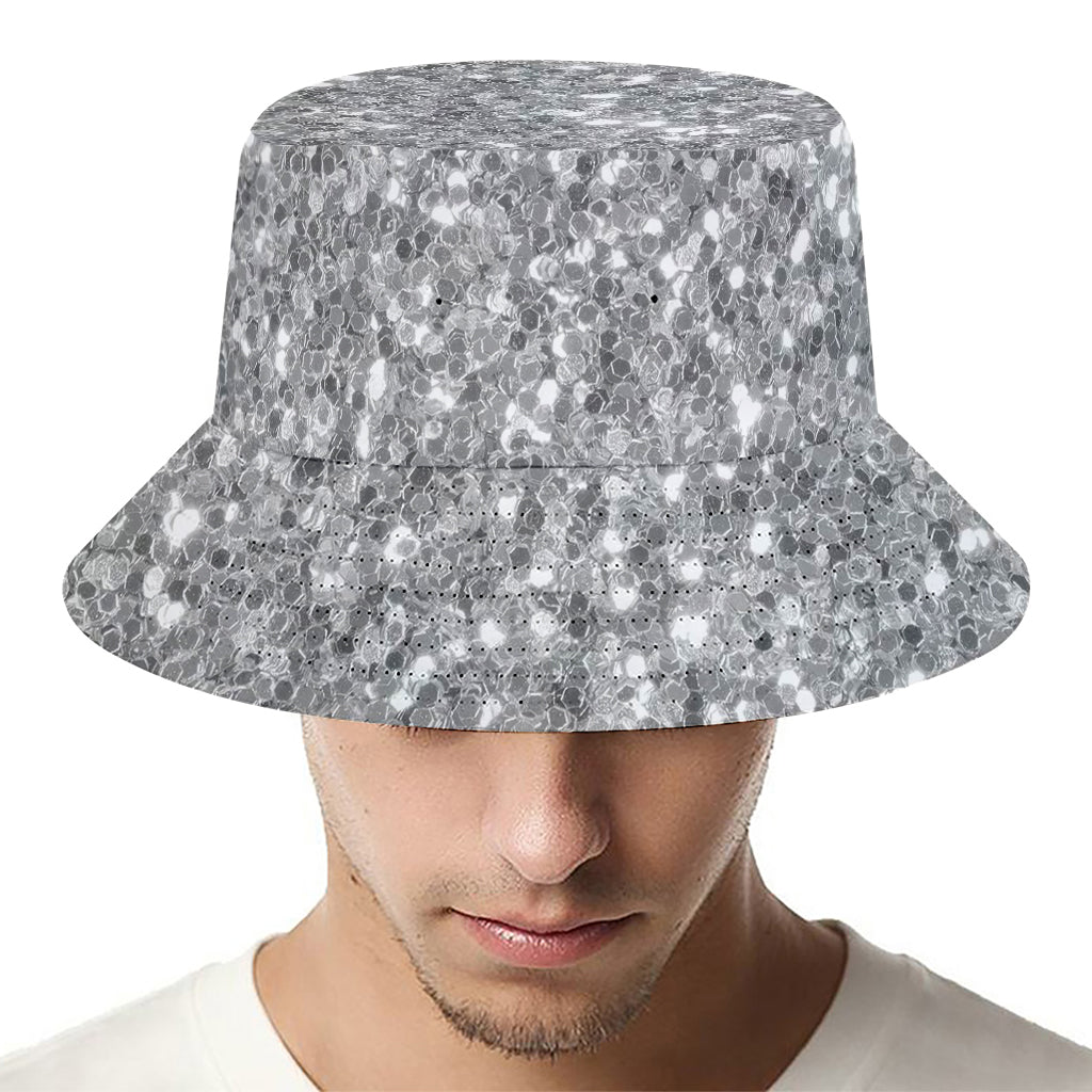Silver (NOT Real) Glitter Print Bucket Hat