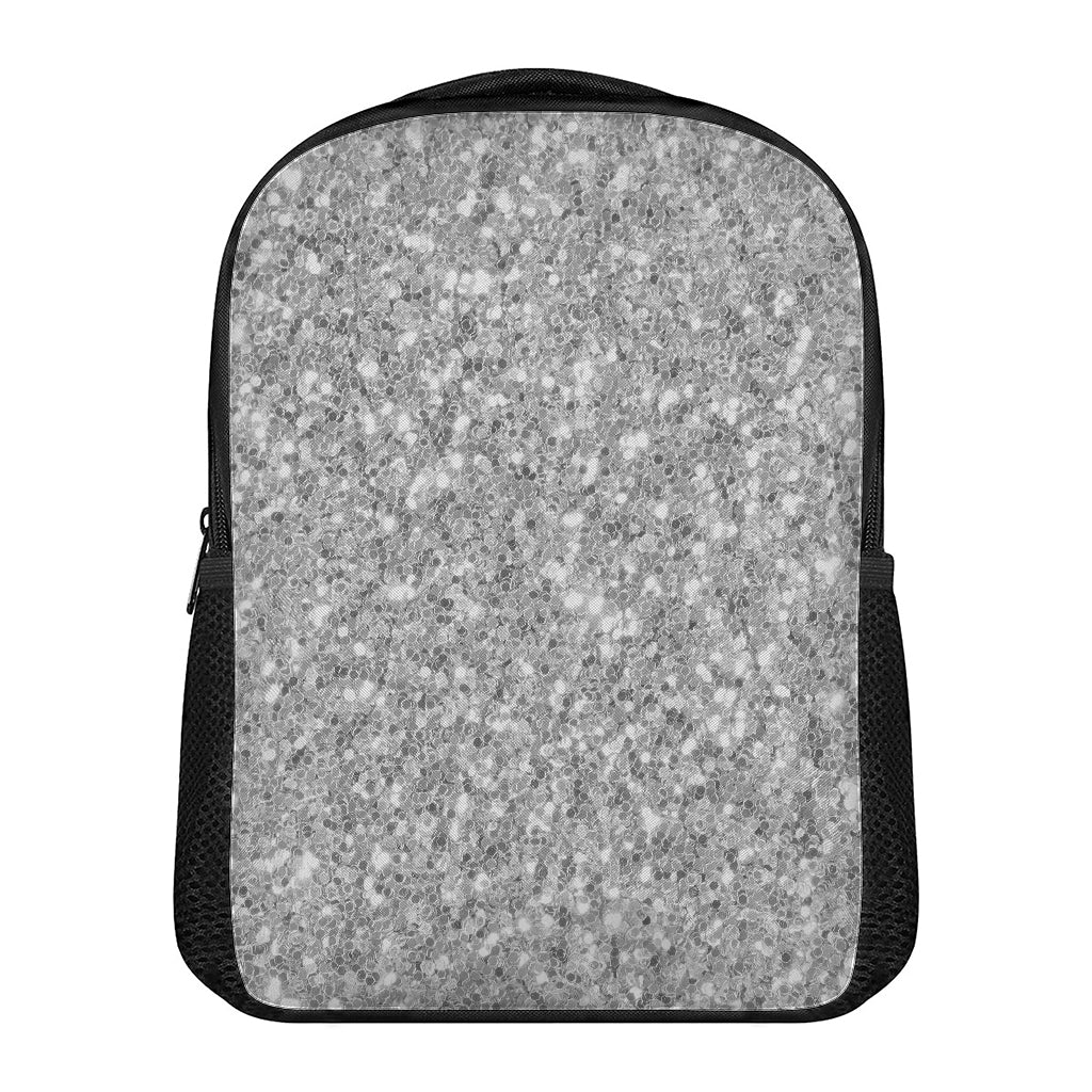 Silver (NOT Real) Glitter Print Casual Backpack
