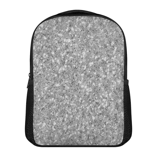 Silver (NOT Real) Glitter Print Casual Backpack