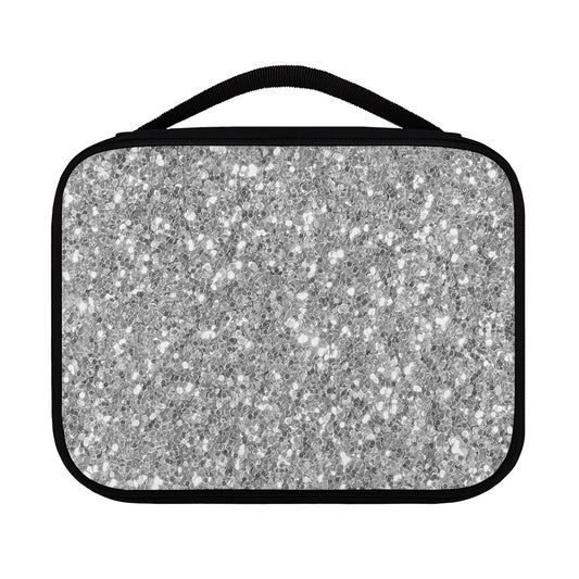 Silver (NOT Real) Glitter Print Classic Bible Case