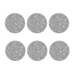 Silver (NOT Real) Glitter Print Coaster Set