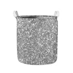 Silver (NOT Real) Glitter Print Collapsible Laundry Basket