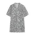 Silver (NOT Real) Glitter Print Cotton Hawaiian Shirt