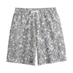 Silver (NOT Real) Glitter Print Cotton Shorts