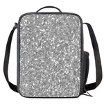 Silver (NOT Real) Glitter Print Crossbody Lunch Bag
