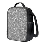 Silver (NOT Real) Glitter Print Crossbody Lunch Bag