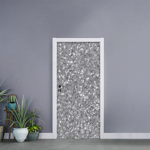 Silver (NOT Real) Glitter Print Door Sticker